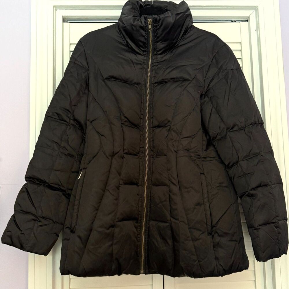 Andrew Marc Goose Down Black Puffer Jacket Size L